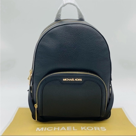Michael Kors Jaycee Medium Pebbled Leather Backpack Black Leather Black - Picture 2 of 11